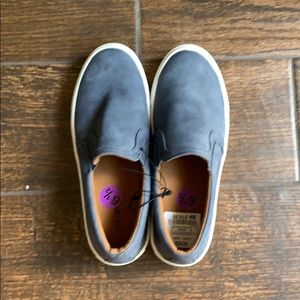 Blue gray slip in shoes